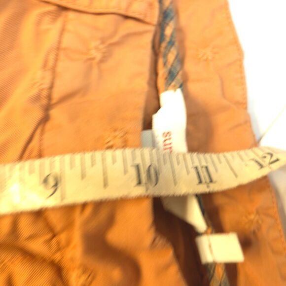 Sundance Womens 12P 33x27.5 Petite Orange Floral Embroidered Chino Khaki Pants - Picture 6 of 7